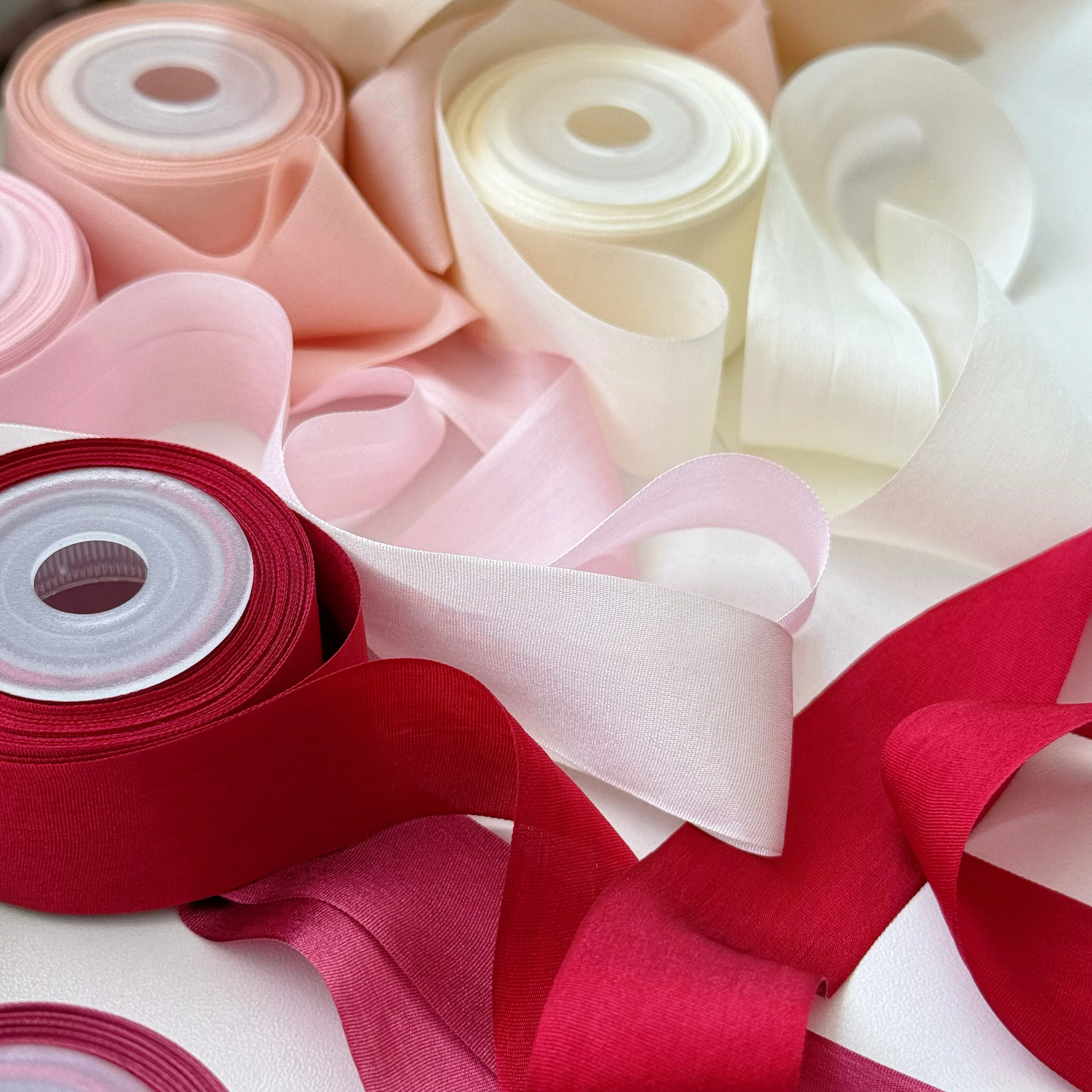 10m 25mm 100% real pure silk woven double face taffeta silk ribbons for embroidery and handcraft project,gift packing