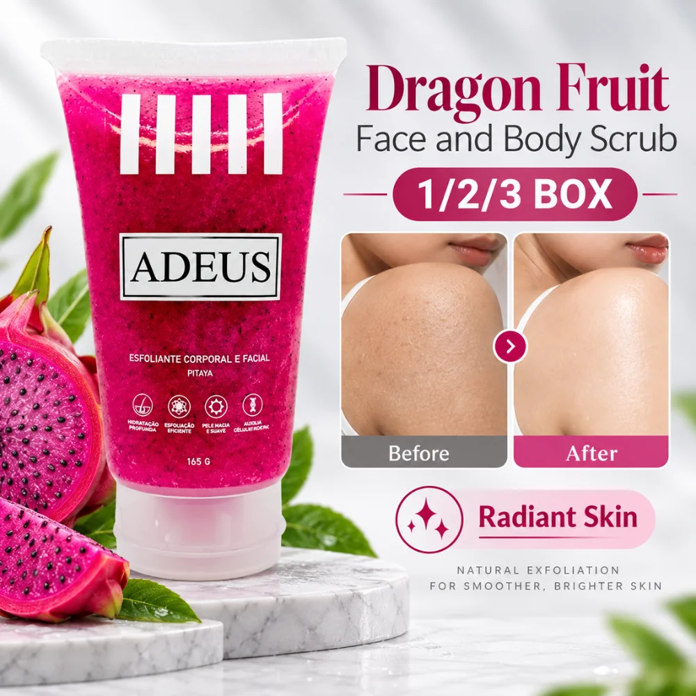 165g Dragon Fruit Exfoliating Scrub Face Body Polish Hydrating Gentle Dead Skin Removal Smoothing Care for Rough Dull Skin Areas