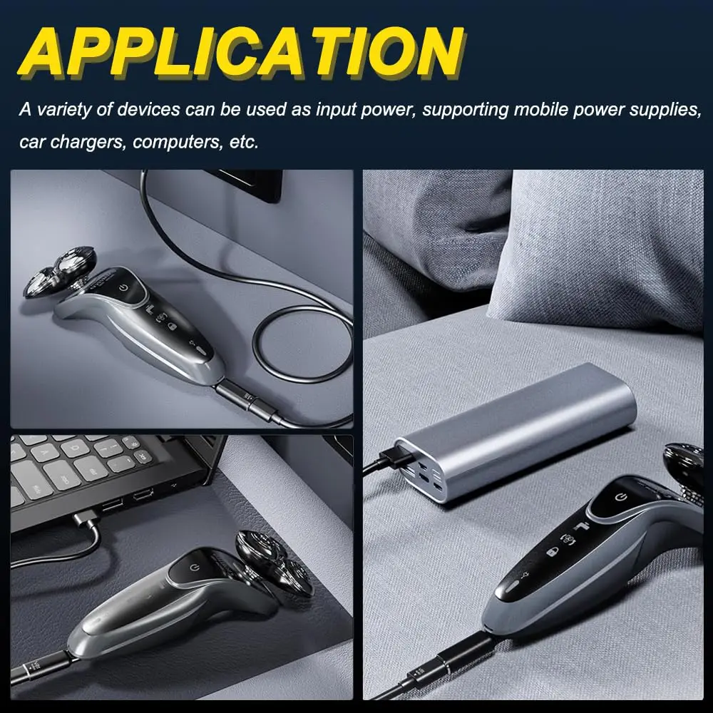 5V Type-C Shaver Adapter Charger Converter Fit for Philips One Blade QP2724 QP2834 QP1424 QP1924 QP4631 Beard Trimmer