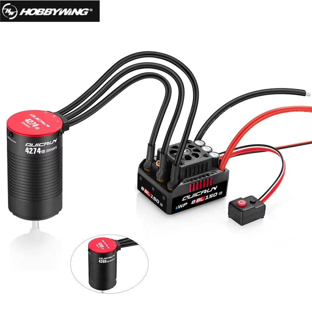 SmCpHobbywing QuicRun WP 8BL150 G2 150A Waterproof Brushless ESC 4274SL 2000KV 4268SL 2600KV Motor For 1/8 RC Car