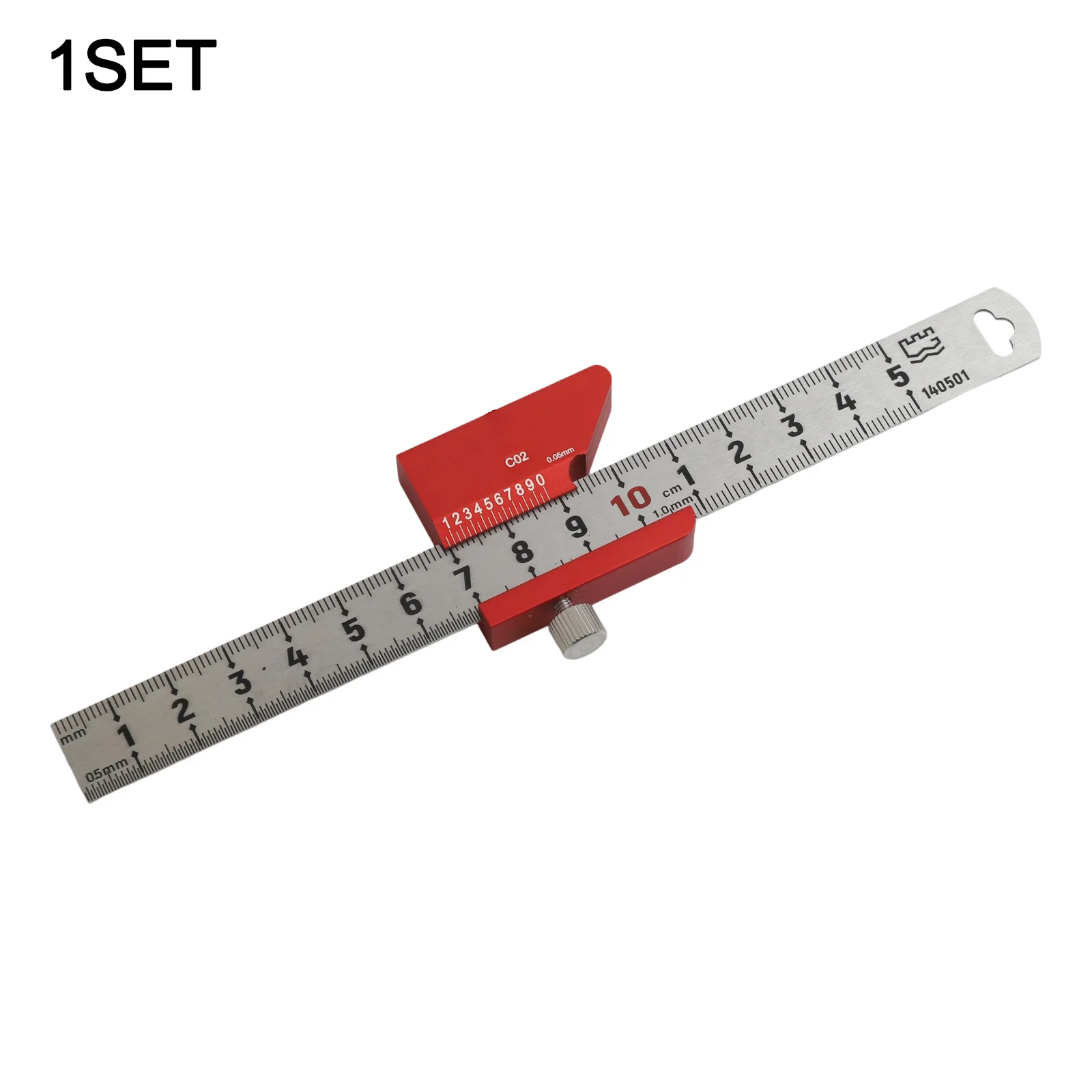 

150mm Steel Ruler With Positioning Slide Stop And 45/90 Degree Woodworking Square Aluminium Alloy Centre Line Gauge Marking Tool