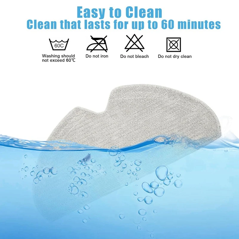 Mop Cloth Accessory Set For Dreame Mova S10, S10 Plus Robot Vacuum Cleaner, Microfibre Mop Cloth Replacement Parts