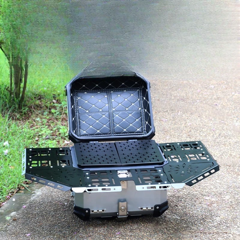 Motorcycle multi-functional tail box 45L expansion portable folding tail box outdoor camping table motorcycle travel expansion