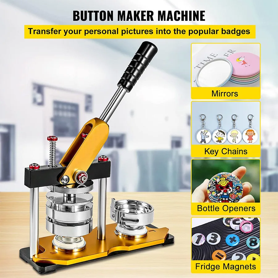 HOT SALE Round Shape Button Maker Kit Badge Making Machine with 100pcs Buttons