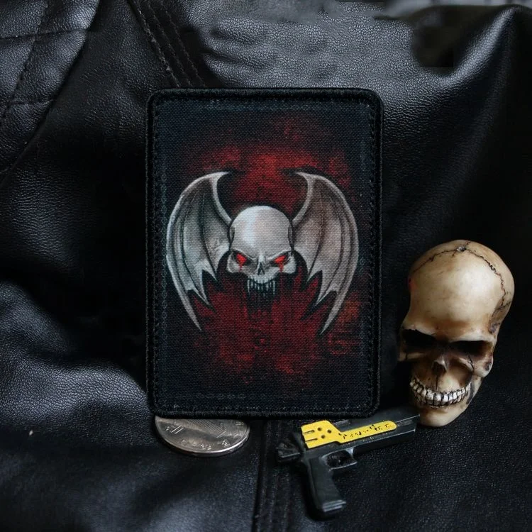 “Lord of The Night Warhammer 40K ” Skull Badge Printed Patches for Clothing Military Tactical Patch Backpack Hook and Loop