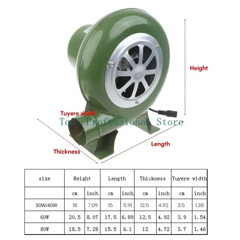 57QF Portable BBQ Fan Air Blower for Barbecue Camping Cooking DC12V