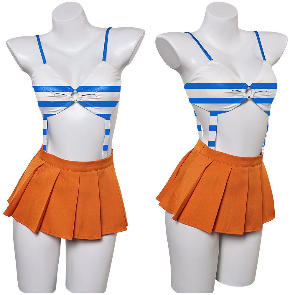 One Cosplay Piece Cosplay Nami Fantasia Costume Lingerie Swimsuit Disguise For Girls Women Adult Halloween Carnival Party Suit