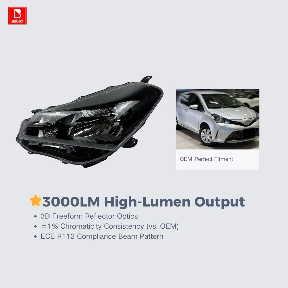 Headlights Left and Right for Toyota Vitz KSP130 NCP131 2014-2016
