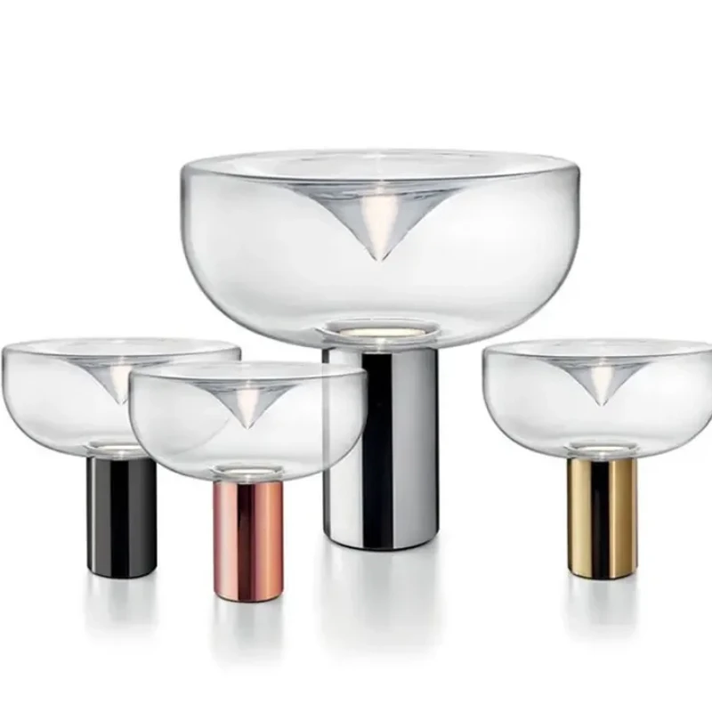 Modern Simple Bedside Table Lamp Nordic Light Luxury Radar Design Model Living Room Bedroom Bedside Light Glass Decorative LED