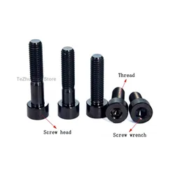 Black Titanium Bolt M8 x 20 25 30 35 40mm Allen Key Hex Head Screw for Bicycle Stem Seatpost