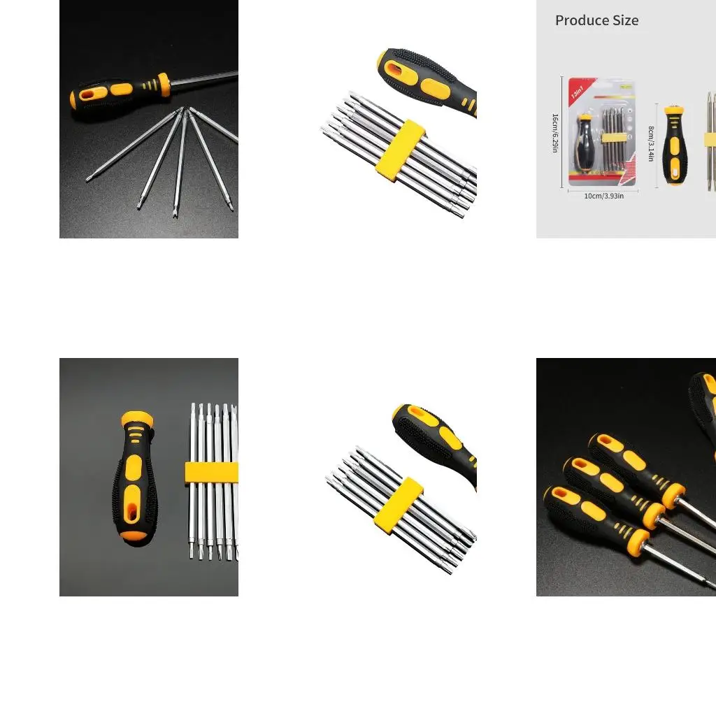12 In 1 Strong Screwdriver Set Flat Shaped Screwdriver Head Multifunctional Maintenance Tool