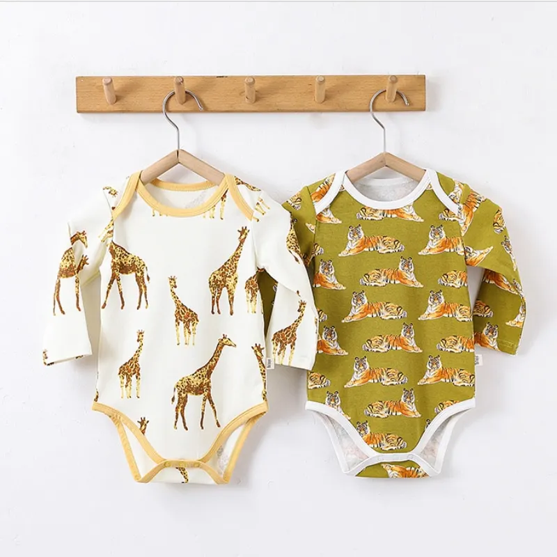 Newborn Baby Girl Boy Cotton Romper Autumn Spring Infant Toddler Child Long Sleeve Jumpsuit Casual Pullover Baby Clothes 3-18M