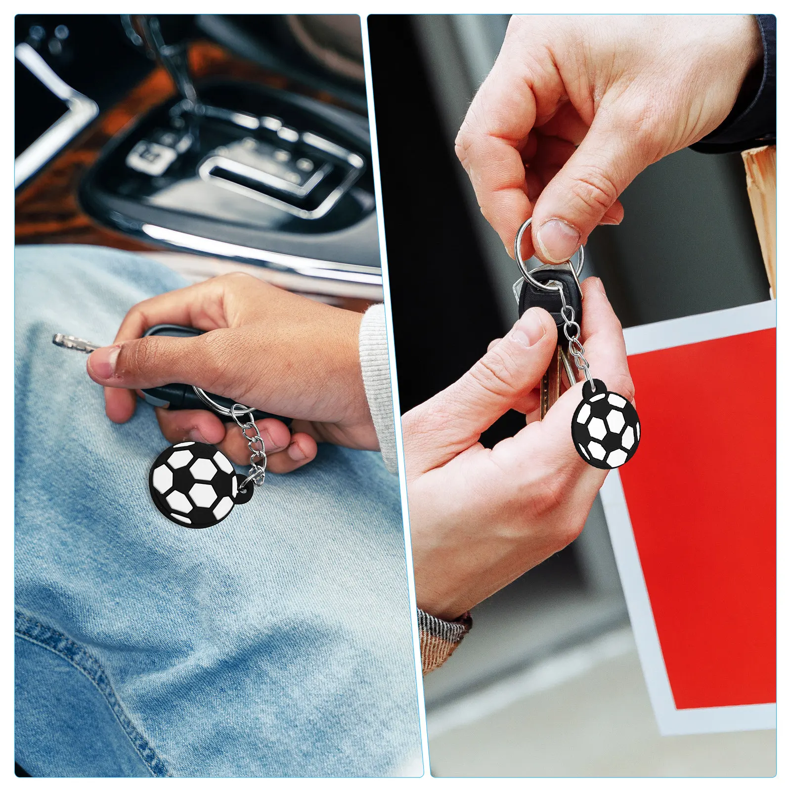 Football Keychains Soccer Ball Pendants Portable Creative Design Party Favors Football Gifts Key Holders Backpack