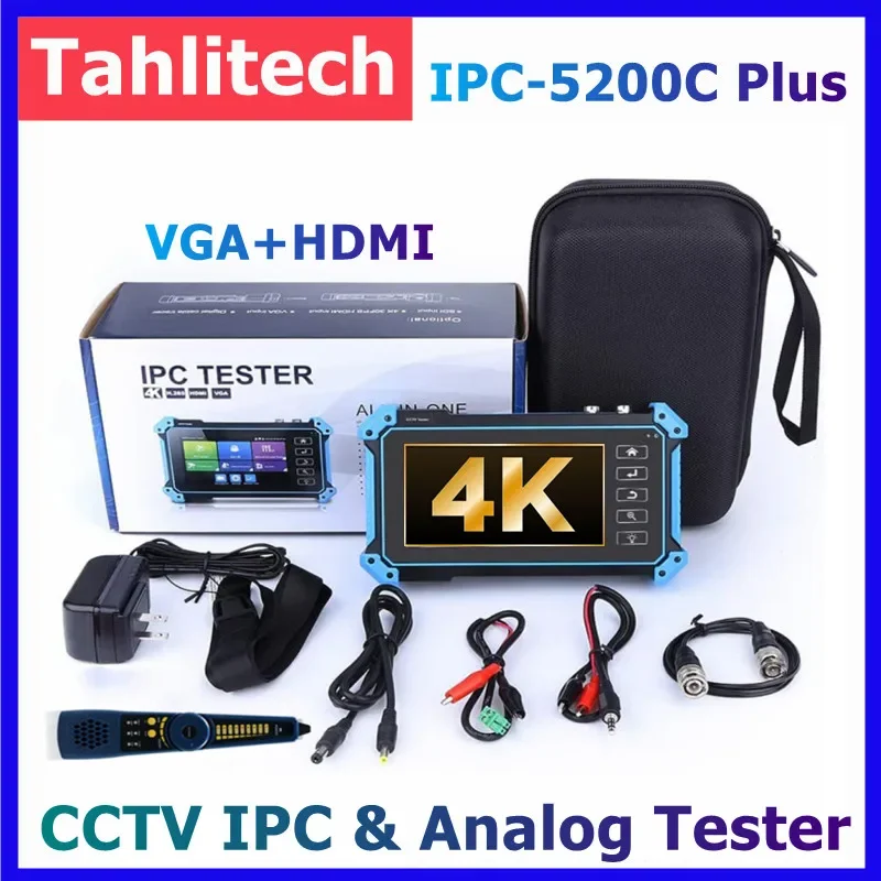 

5,4-дюймовый тестер IPC CCTV IPC5200C Тестер IP-камеры CCTV HDMI VGA IPC AHD CVI TVI SDI Кабельный тест тестер видеонаблюде
