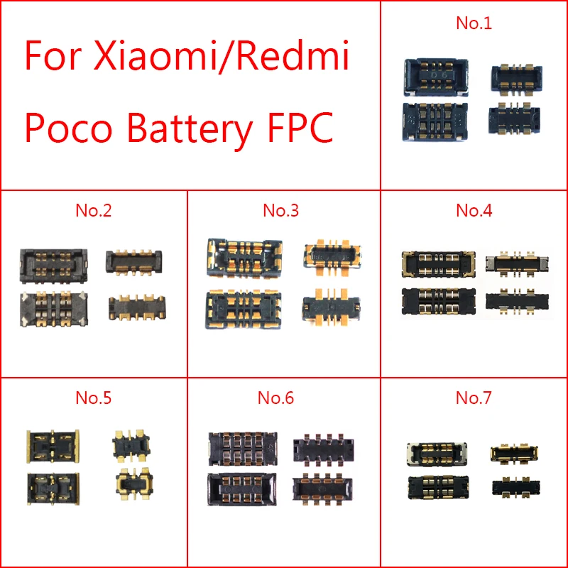 1Set FPC Connector Battery On Board For Xiaomi Max Mix Redmi Note 5 6 7 8 SE 9 10 11 12 8A 8T K50 Poco X2 X3 F1 F2 Clip Holder