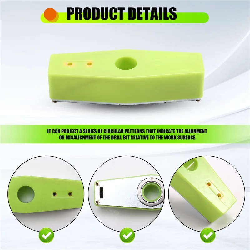 

Premium-Drill Hole Position Light Locator Straight Hole Drilling Light Drill Guide Light Locator No Blocking Viewing Drill Bit