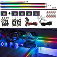 6/10/18 in 1 Led Car Ambient Lights RGB 213 64 Color Symphony Acrylic APP Control Streamer Interior Rainbow Atmosphere Lamp Kit