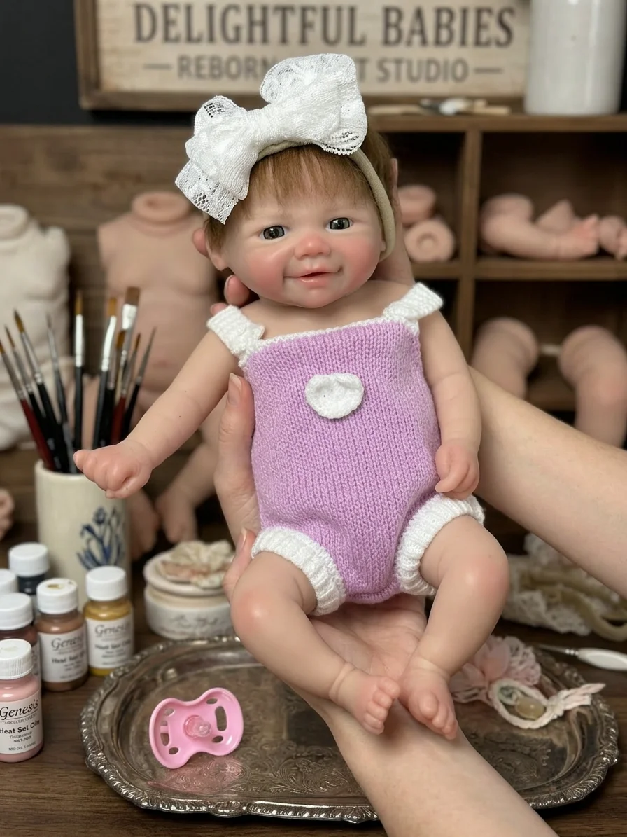 

13 Inch Realista Vivienne Bebe Silicone Reborn Baby Girl Doll with Rooted Hair Toy