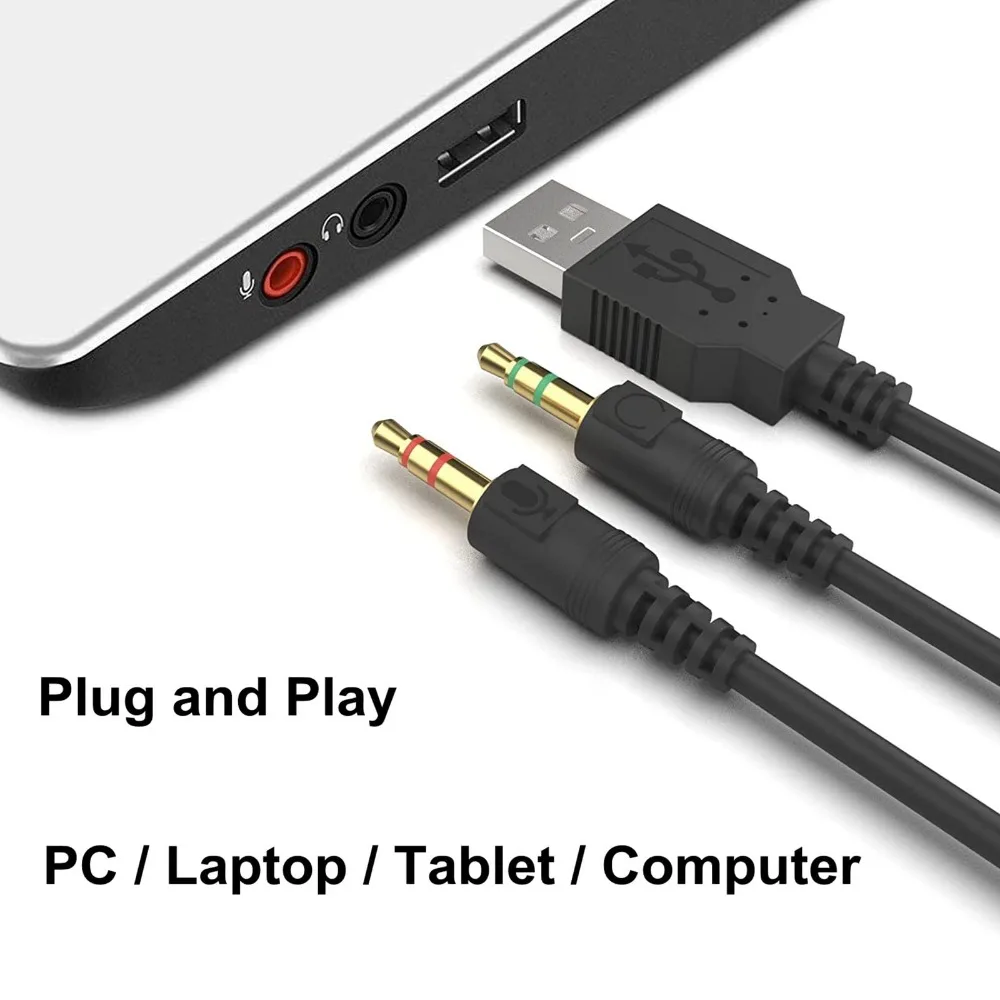 Запасной RGB-кабель OFC для ПК, USB, 3,5 мм, для беспроводных игровых гарнитур SteelSeries Arctis 3 5 7 9X Pro