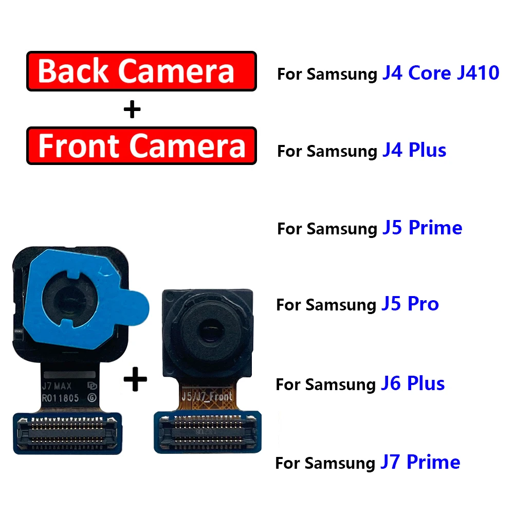 

10 Pcs Rear Front Camera For Samsung J4 Core J5 J7 Prime Pro J6 Plus Frontal Selfie Facing Back Flex Camera Module