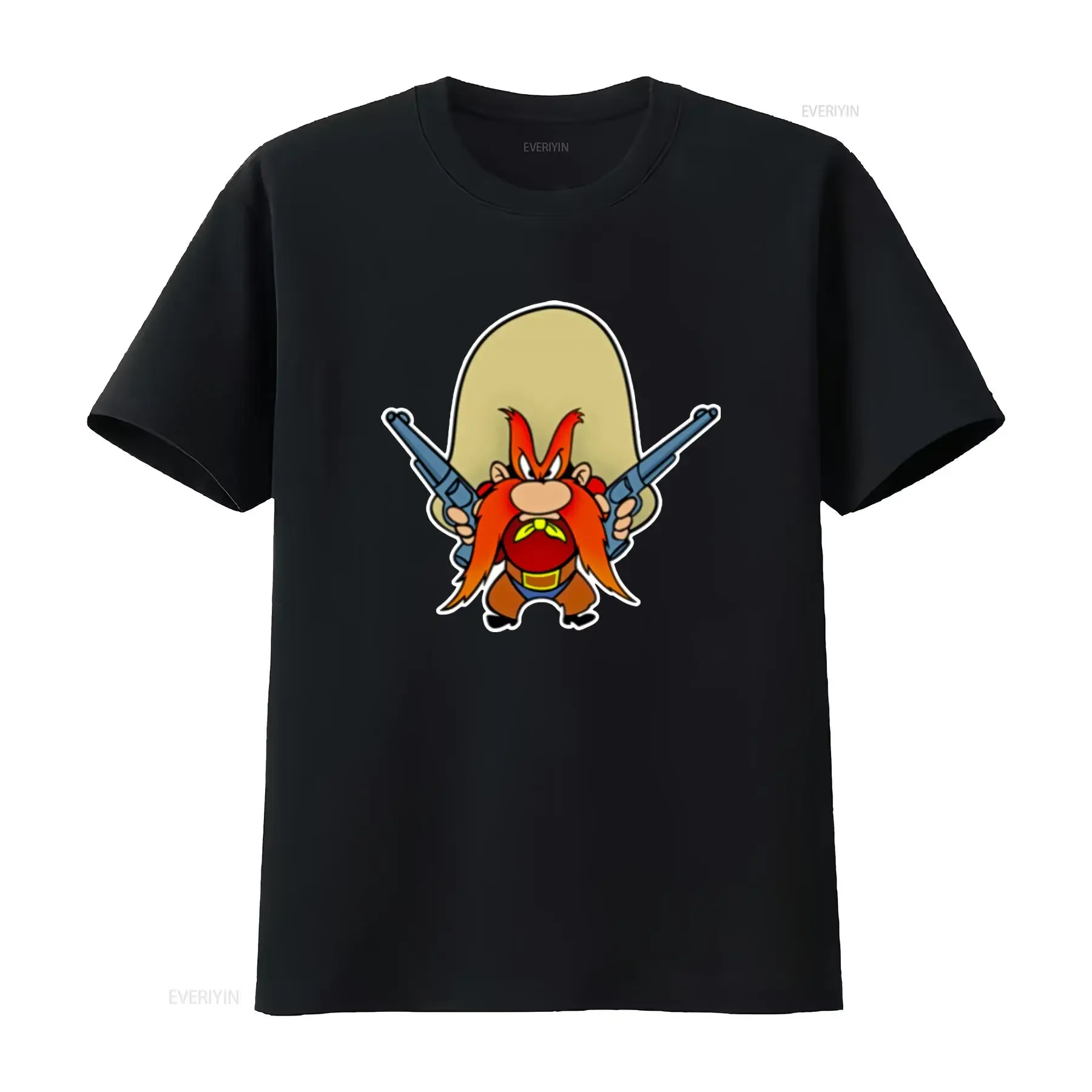 Camiseta Yosemite Sam Cowboy con estampado de pistola de dibujos animados, de algodón suave, estilo vintage, unisex, transpirable
