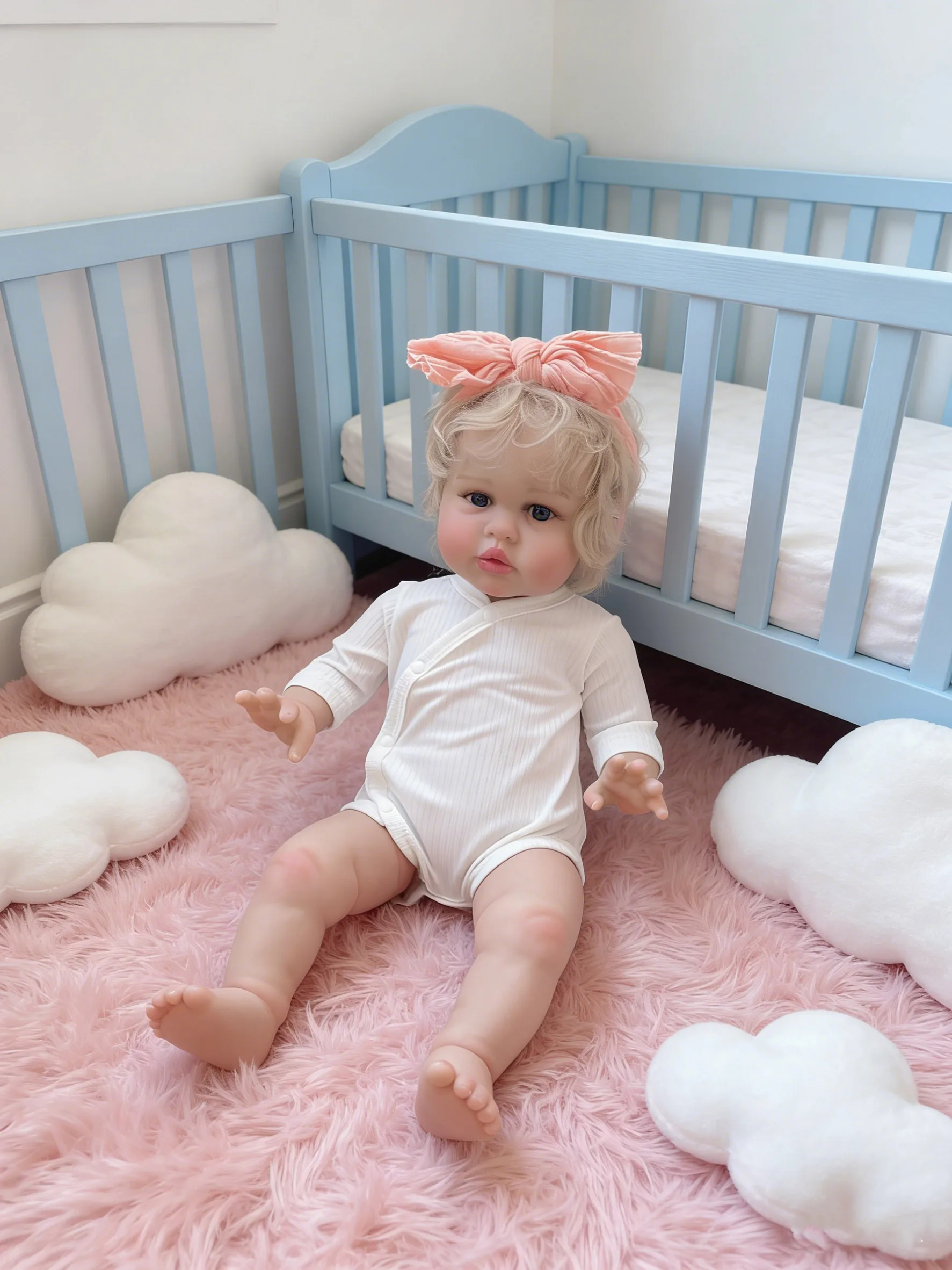 22 pollici realistica bambino bambola rinata corpo in tessuto morbido bel neonato Ellie strati multipli pittura vene visibili capelli radicati a mano