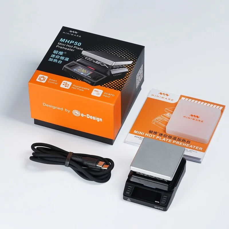 Pocket Hot Plate MHP50 MINI Preheater Protable OLED Digital Hot Plate Phone Repair PCB SMT Desoldering Rework Station