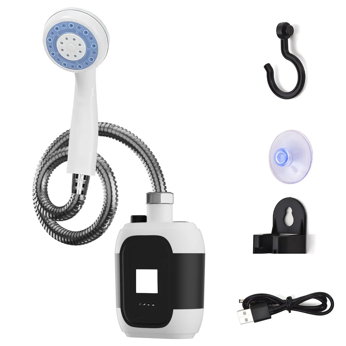 

Camping Shower Pump Electric Shower Camp With LED Light For Outdoor 2200mAh High-Capacity Battery Portable Outside Activities