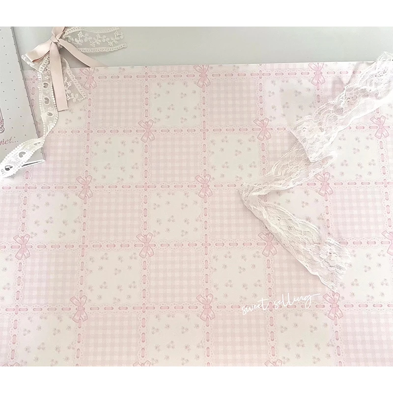 Alfombrilla de ratón de cuero rosa con encaje y diseño Kawaii, alfombrilla de escritorio para oficina, alfombrilla de ratón para computadora, alfombrilla de escritura rápida, alfombrilla para teclado de laptop con diseño de dibujos animados