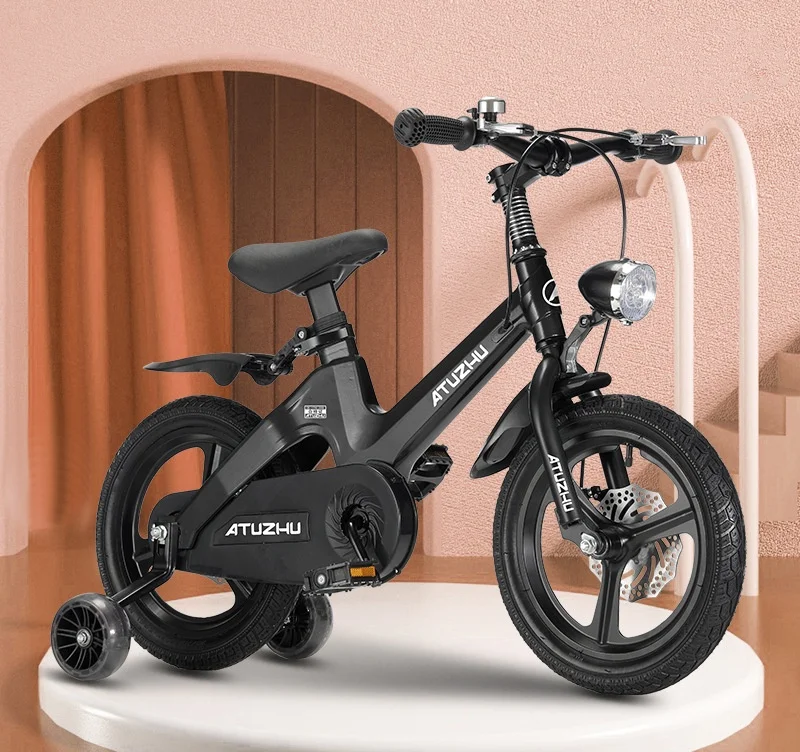 For Children magnesium alloy bikes disc brake LED light bicycles 20 inch 22 inch bike with auxiliary wheel