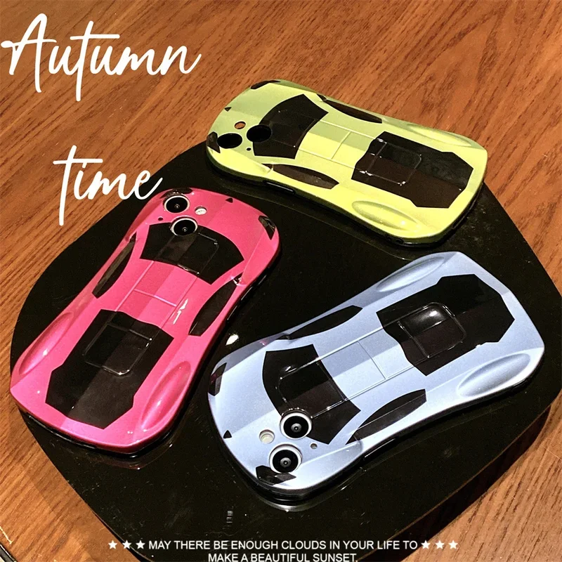 Luxury 3D Sport Car Phone Case for iPhone 16 15 14 13 12 Pro Max 11 X XS XR 78 Plus SE Case Fashion Supercar Man Boy Cases Cover