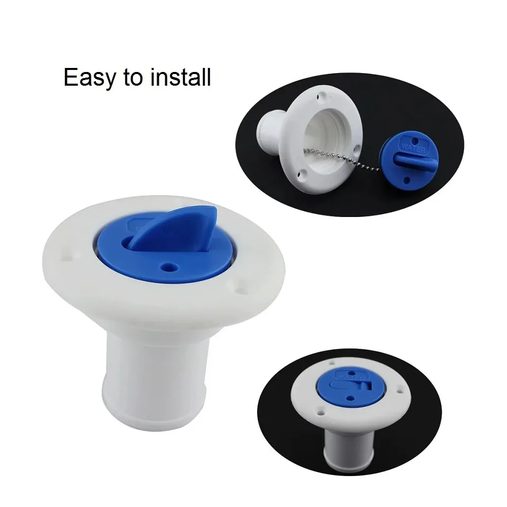 1 pieza  enchufe  cubierta blanco y negro  agua  plástico ABS 38mm Hardware  barco marino relleno  cubierta  agua