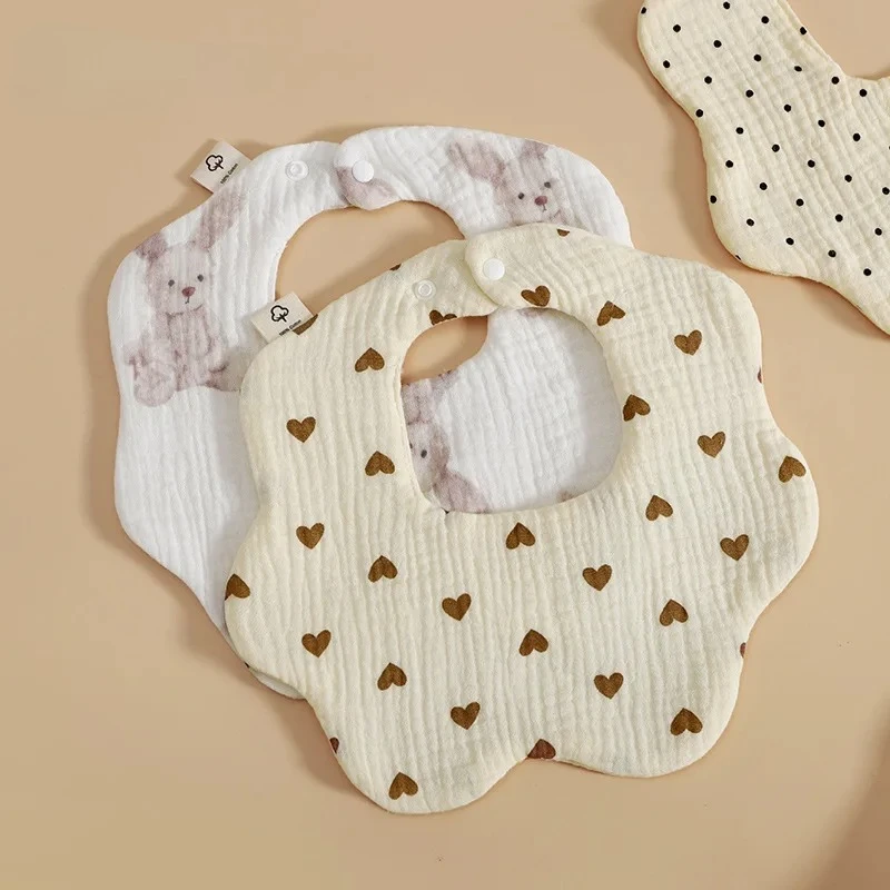 

360 Degree Rotation Baby Bibs Cute Cartoon Newborn Kid Bandana Bib Flower Burp Cloth Soft Newborn Infant Boy Girls Saliva Towel