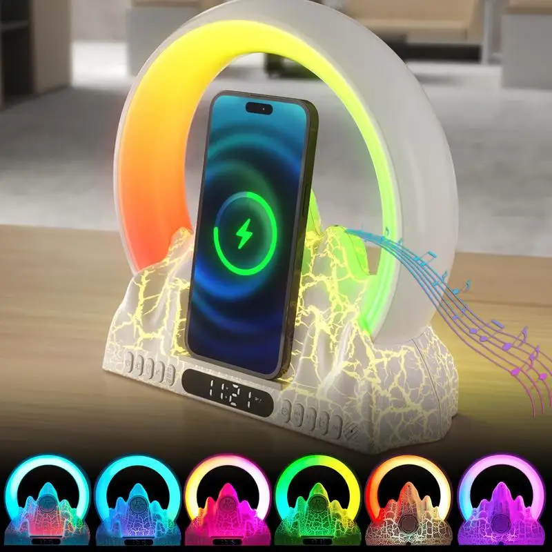 

Wireless Charging Night Light 15W Wireless Charging Atmosphere Lamp For Bedside Ambient Lighting Night Light Portable Speaker