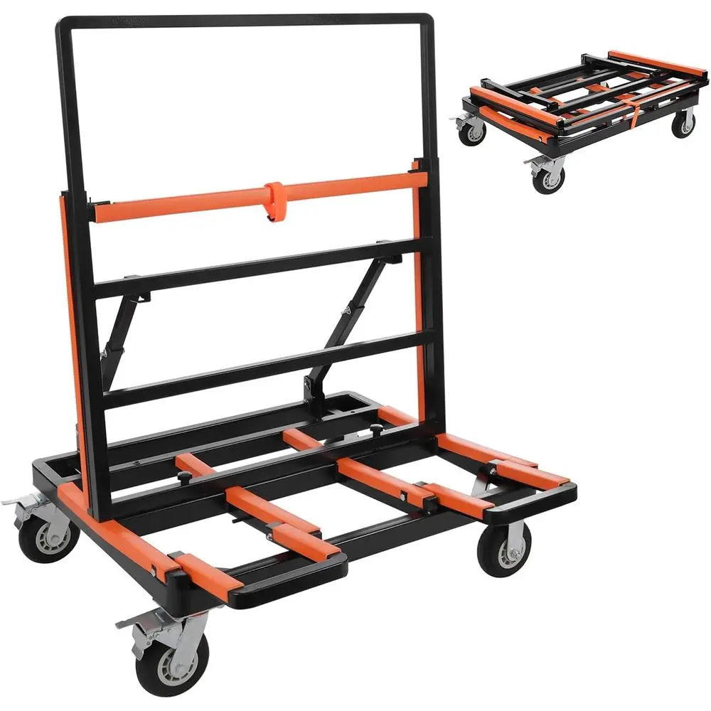 

Сверхмощная тележка для гипсокартона с резиновыми поворотными роликами грузоподъемностью 2200 фунтов, идеально подходит для стен, патронов, деревянных панелей и