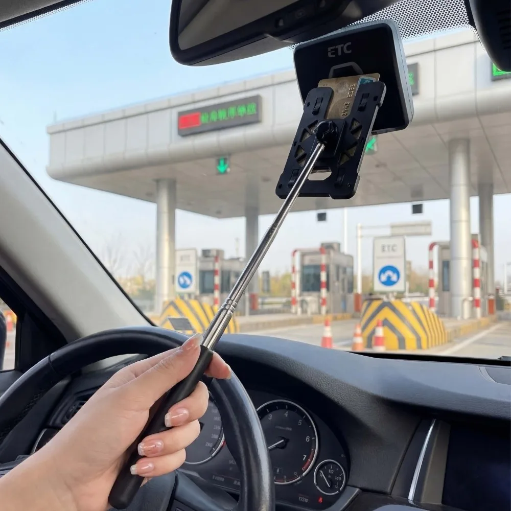 Creative Card Stick Telescopic Adjustable Length Plastic Contactless Payment Sleeve Lightweight Long Handle Card Holder Stick