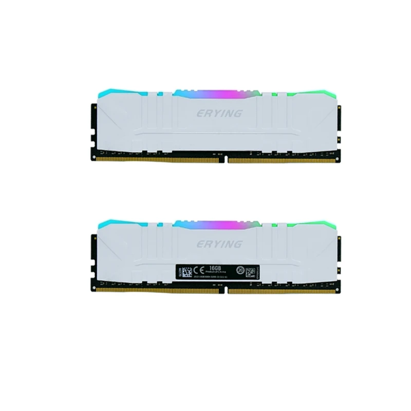 ERYING(2 pièces) Mémoire RAM de bureau DDR4 16 Go 16 Go 3200Mhz XMP RVB Mémoire de jeu U-DIMM personnalisée pour kit i9 i7 Carte mère