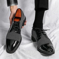 Men Dress Shoes for Party Wedding Casual Business Formal Shoes Plus Size Lace Up Oxfords Elegant  Men Luxury Shoes