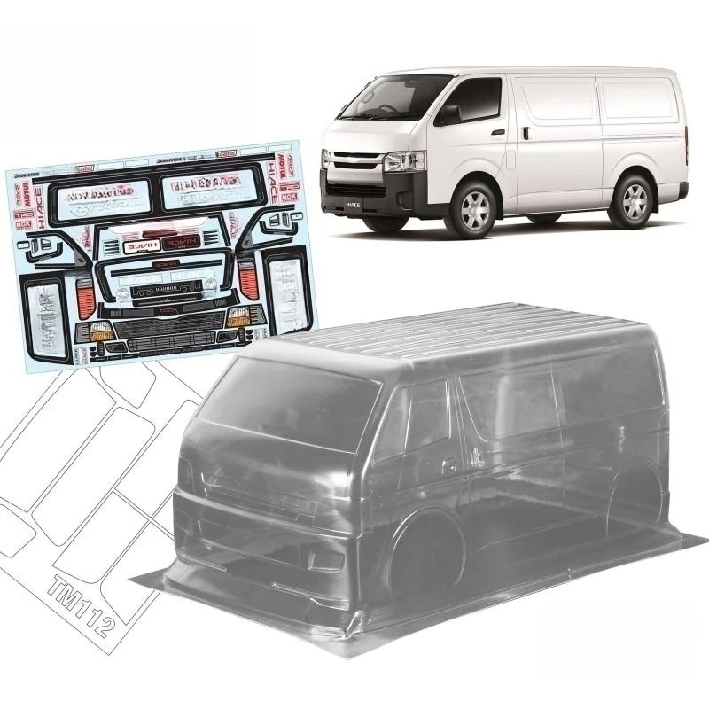 TeamC Bodies 210mm Mini Car Shell 1/10 Hiace Van Clear Lexan Body for On Road Truck R/C Model 210 M-Chassis