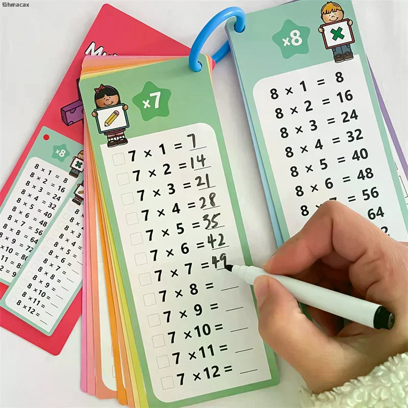 0-12 Multiplication Charts, Times Table Cards, Self Check Math Learning Tool, Montessori Mathematical Training, Teaching Aids