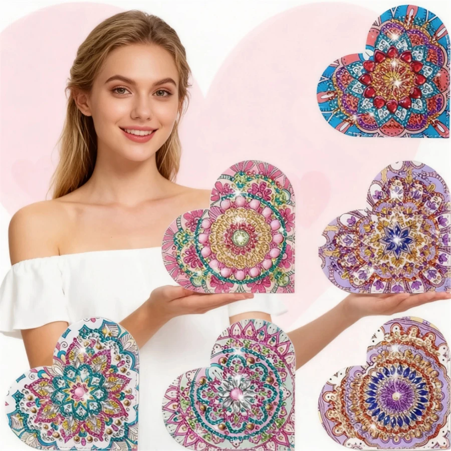 

2026 New style DIY Flowers Diamond Art Bookmark Corner PU Leather Crystal Rhinestone Diamond Painting for Books Notes Mark