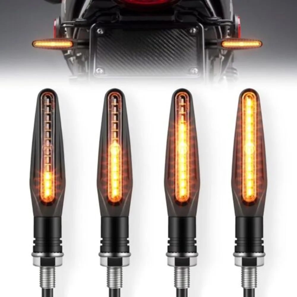 4X Universal 12LED Motorcycle Motorbike Turn Signal Indicators Light Lamp Amber