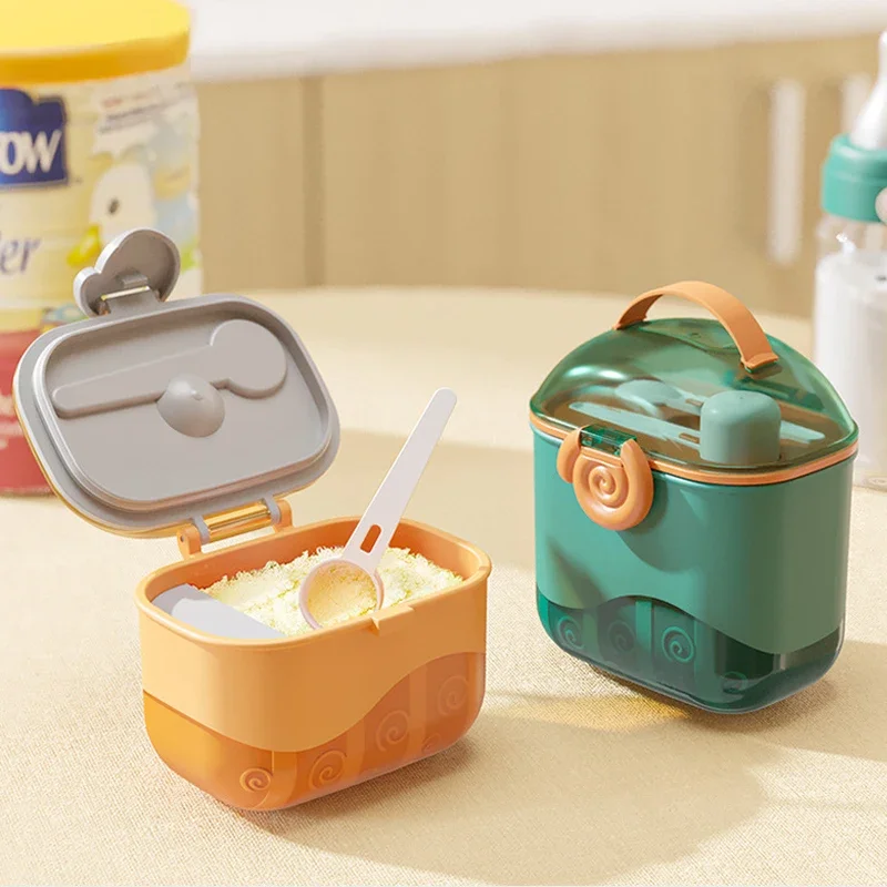 Baby Food Container Baby Child with Fork Spoon Snail Portable Milk Powder Box Supplement Box Snack Box Milk Powder Storage Baby