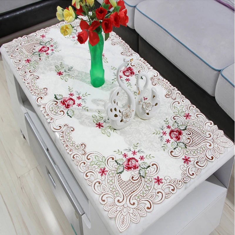 Luxurious TableCloth Art Household Lace Table European Table Cloth Simple  Color Household TableCloths Dust Cover