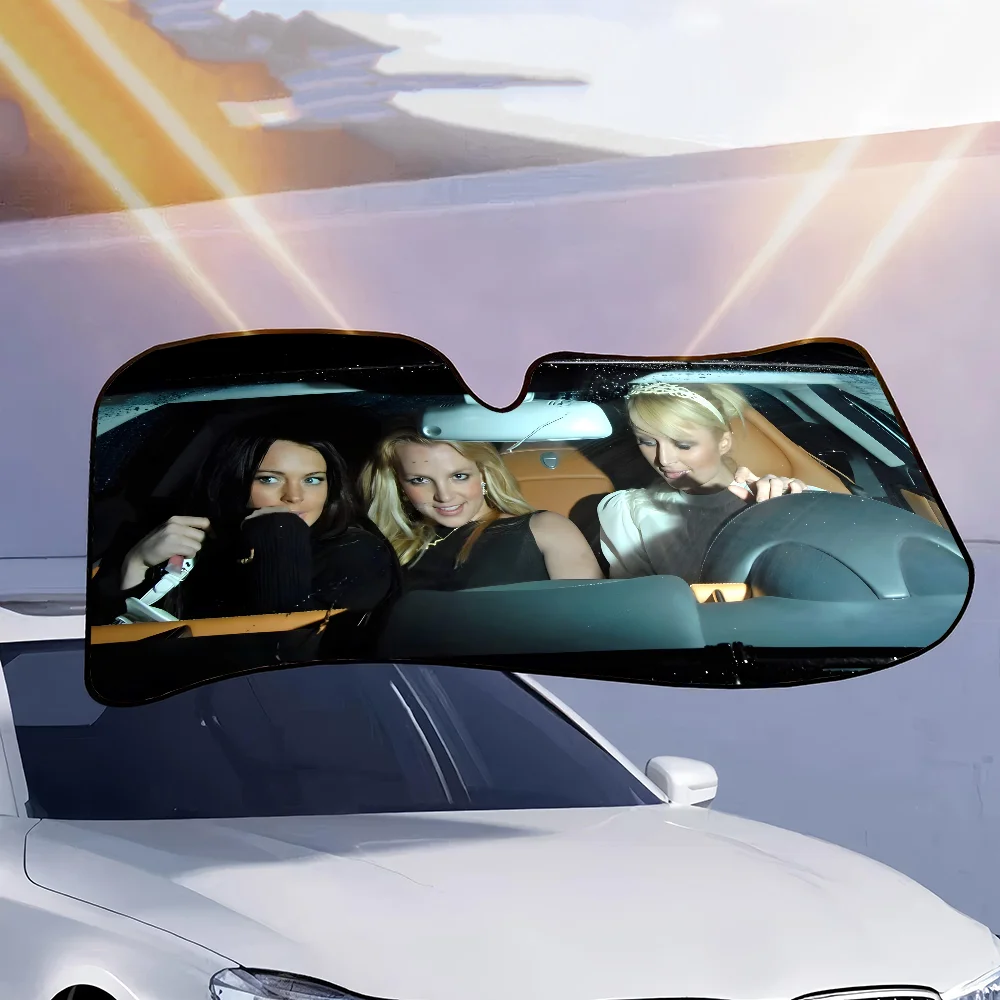 Bad Girl Trio 자동 앞 유리 Sun Shade Block UV 광선 Sun Visor Protector 자동차 Sunshade Dad Boyfriend 선물
