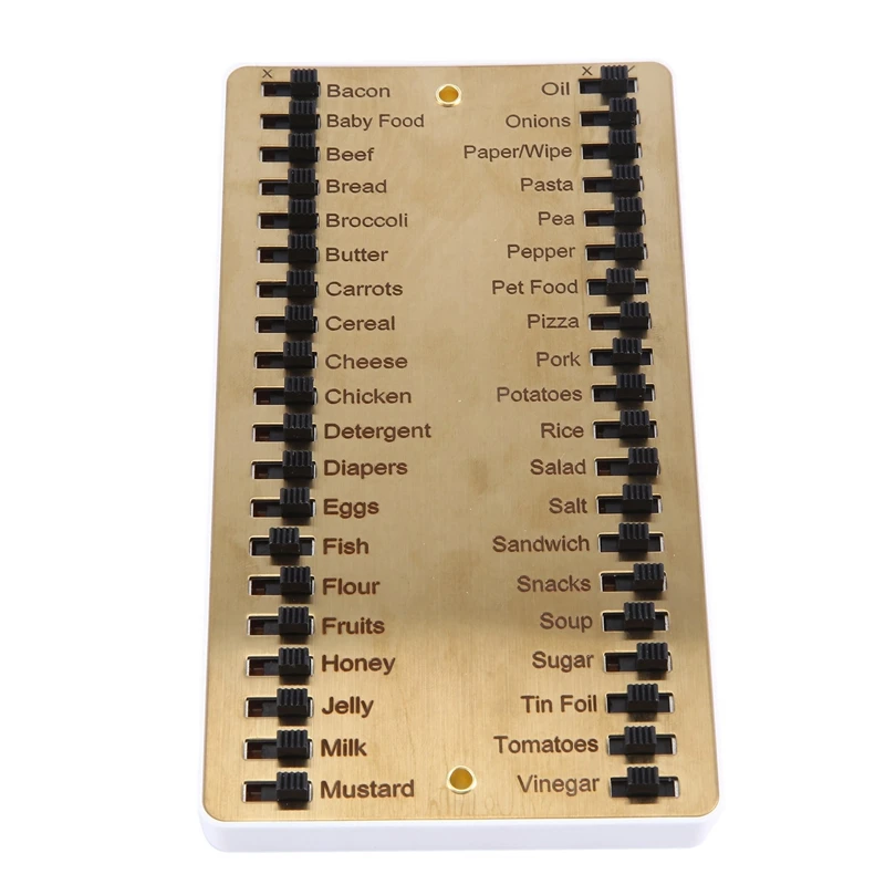 1 PCS Memory Reminder Board Metal Sliding Shopping List Mat For Shopping Working 5.5X3.15In