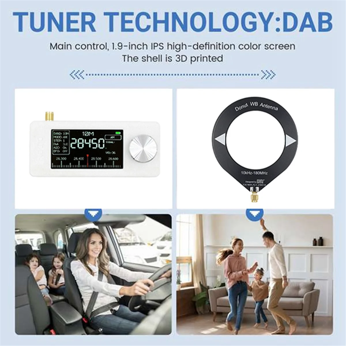 ABJZ SI4732 10 كيلو هرتز-180 ميجا هرتز جيب راديو صغير LSB USB AM راديو FM مع هوائي حلقي جميع الموجات راديو استقبال HF SW MW VHF راديو