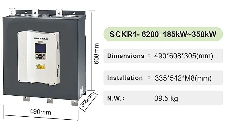 2025/تجارة الصين عالية الجودة SHCKELE الذكية SCKR1-6200 على الخط محرك رائج البيع بداية لينة لمروحة مسودة 5.5KW ~ 630
