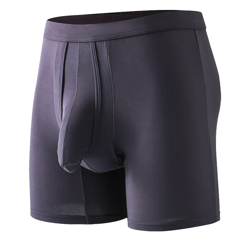 Mens Long Legs Sports Underwear Separate Ball Pouch Breathable Comfort Seamless Boxer Elephant Trunks Boxershorts