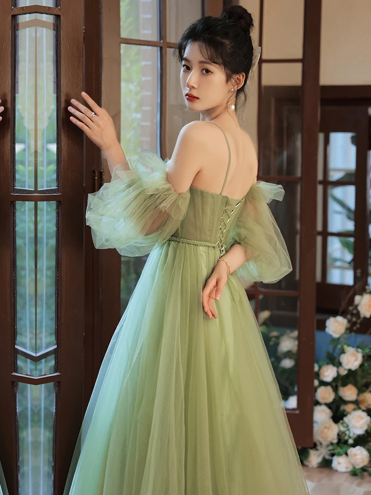 grass green prom dress Green Prom Dress Off The Shoulder Straps Ball Gown Graduation Party Dress For Women Sweet 16 Dress Birthday Party Dress Formal Wear